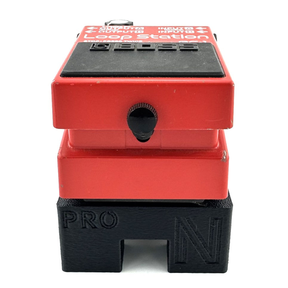 1-1/4" Pro Flat Pedal Risers from Nicholls Custom Designs being used to lift a Boss RC-1