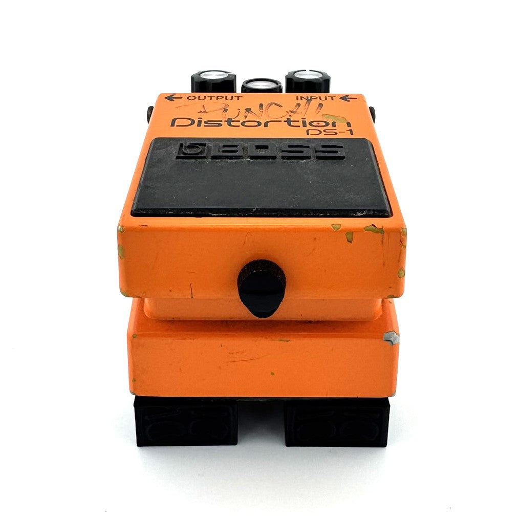 The BLOCKEE Pedal Riser from Nicholls Custom Designs being used to give lift to a DS-1