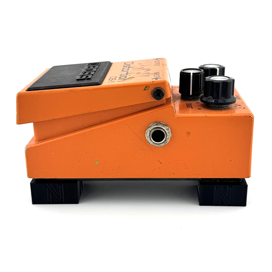 The BLOCKEE Pedal Riser from Nicholls Custom Designs being used to give lift to a DS-1