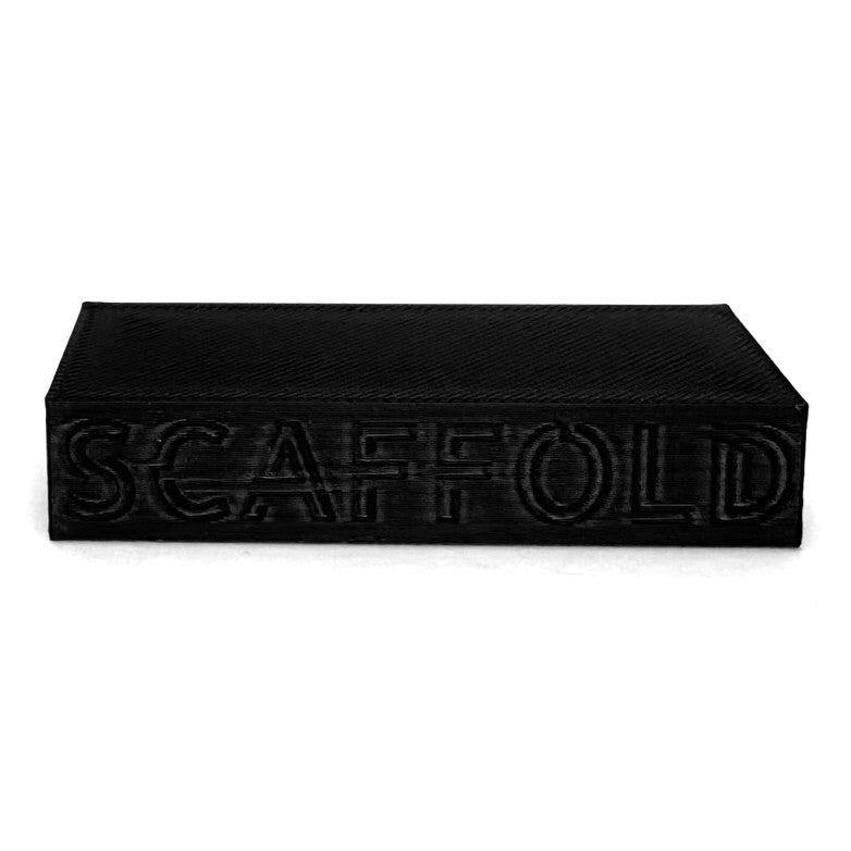 Front view of a SCAFFOLD pedal riser from Nicholls Custom Designs
